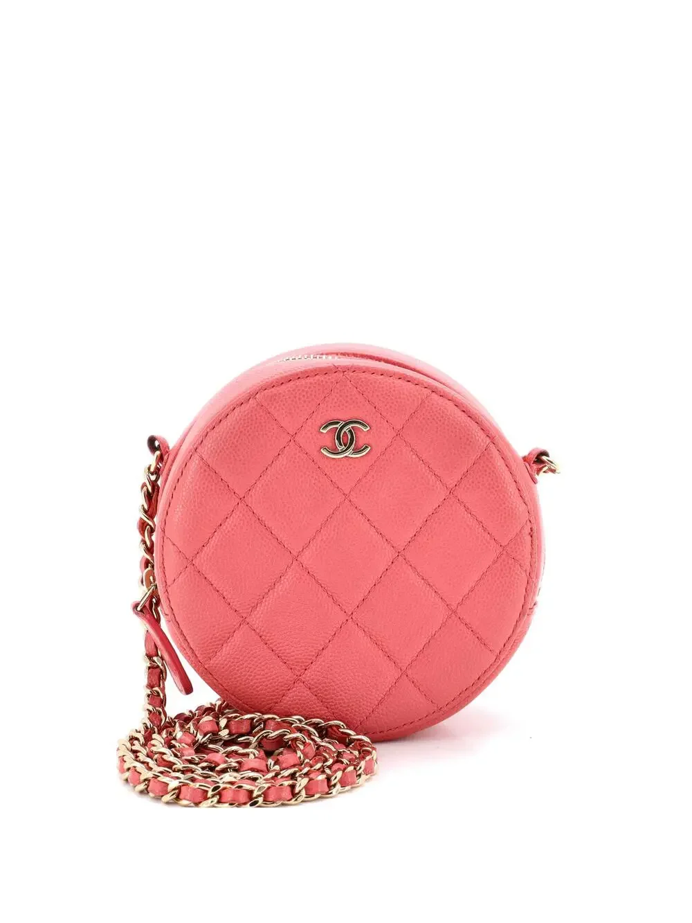 Chanel Round Clutch With Chain Quilted #260965C26B